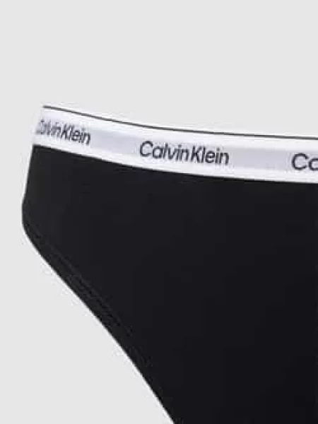 Slipy w jednolitym kolorze w zestawie 3 szt. Calvin Klein Underwear czarne
