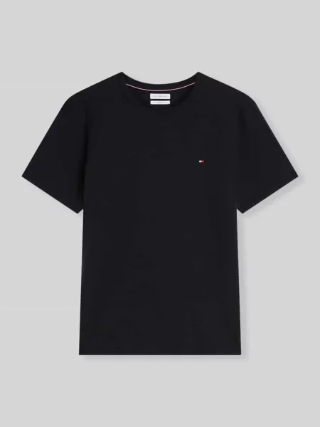 T-shirt o kroju regular fit z czystej bawełny Tommy Hilfiger czarna