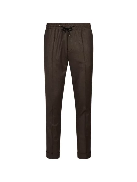 Kalhoty Paul Smith se stahovací šňůrkou hnědé