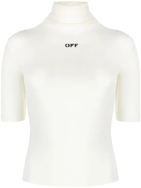 Top Off-white cu imagine alb