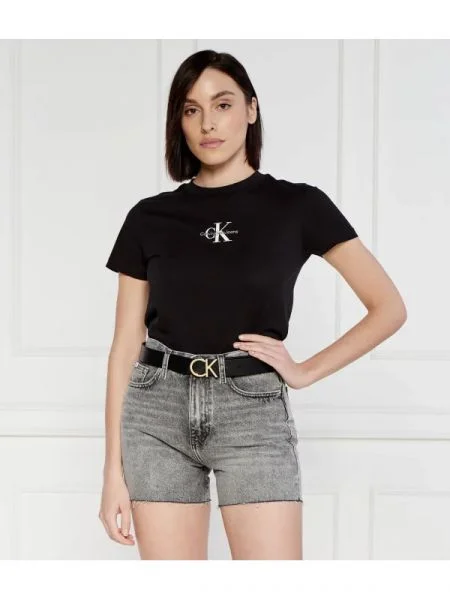 Calvin Klein Jeans Tricou | Cropped Fit negru