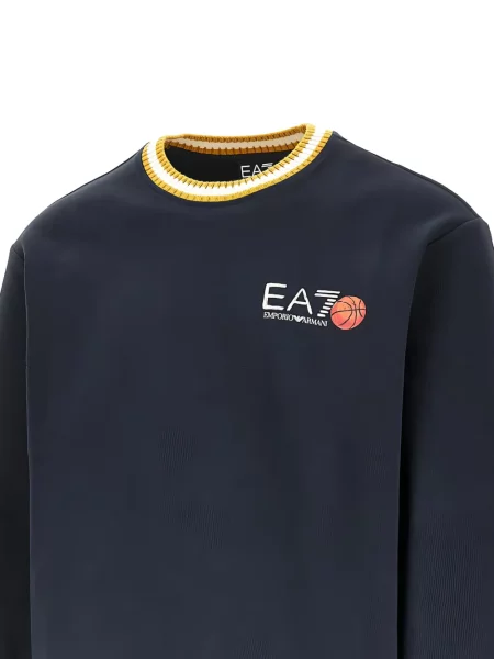Суитчър Ea7 Emporio Armani на райета с принт синьо