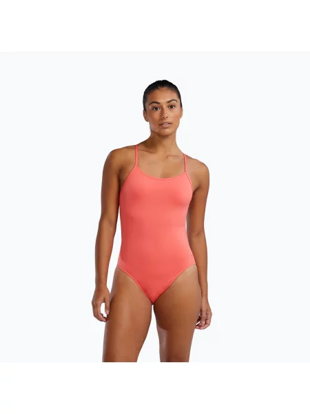 Дамски бански костюм от една част TYR Durafast Elite Solid Cutoutfit coral оранжево