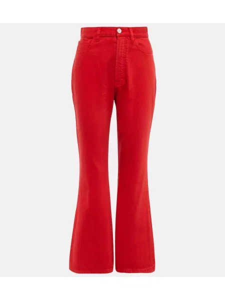 Kavbojke z visokim pasom Alaia z visokim pasom rdeča