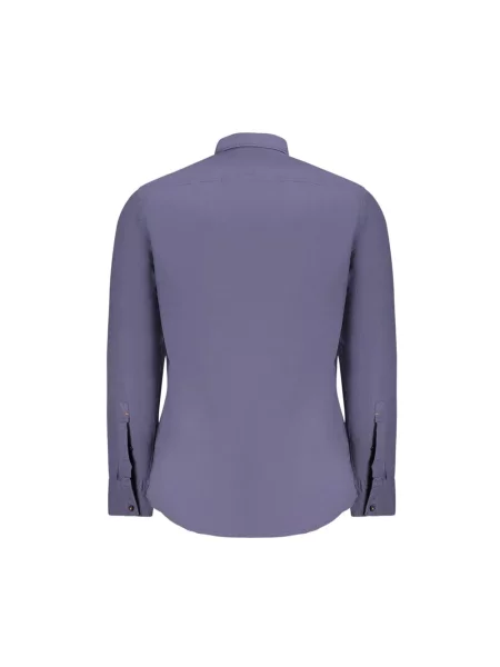 Koszula Boss Orange casual z kołnierzykiem włoskim niebieska