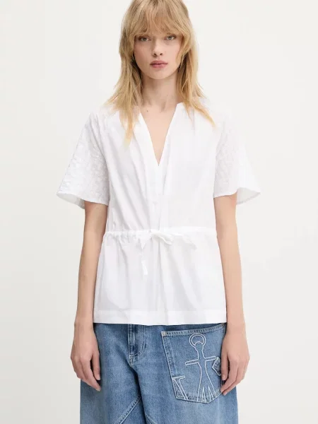 Samsoe Samsoe bluză din Satoma uni alb