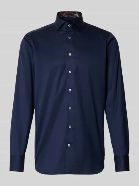 Koszula casual z kołnierzykiem kent w kroju Tailord Fit model Savio' Olymp Signature Slim Fit granatowa