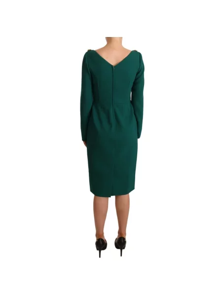 Sukienka midi Dolce And Gabbana wełniana zielona