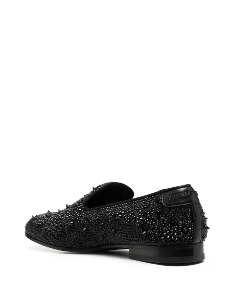 Křišťálové mokasíny Philipp Plein černé