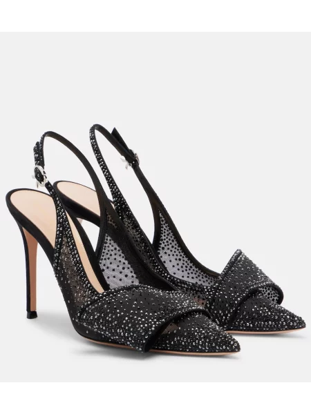 Pantofi cu toc Gianvito Rossi slingback negru
