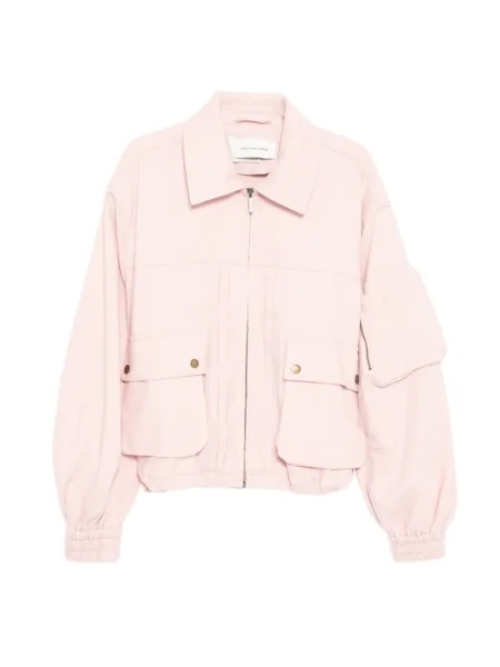 Geacă bomber Feng Chen Wang cu petice lung roz