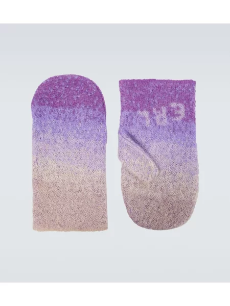 Vlněné rukavice Erl s přechodem barev fialové