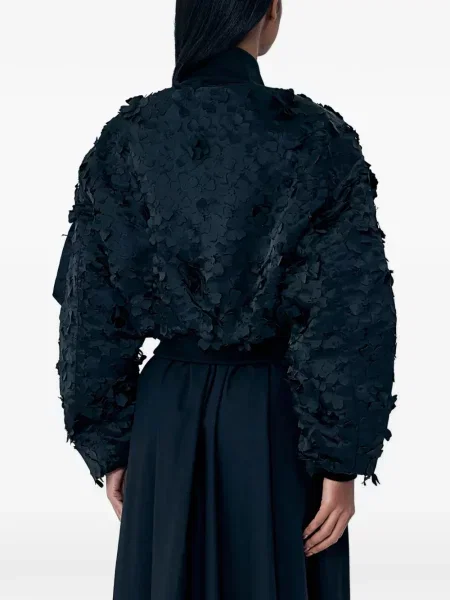 Kurtka bomber Cecilie Bahnsen w kwiatki z naszywkami czarny