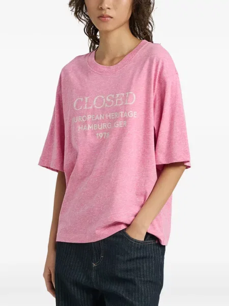 Tricou Closed cu imagine roz