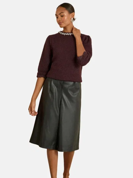 Love & roses Pulover mov zmeură