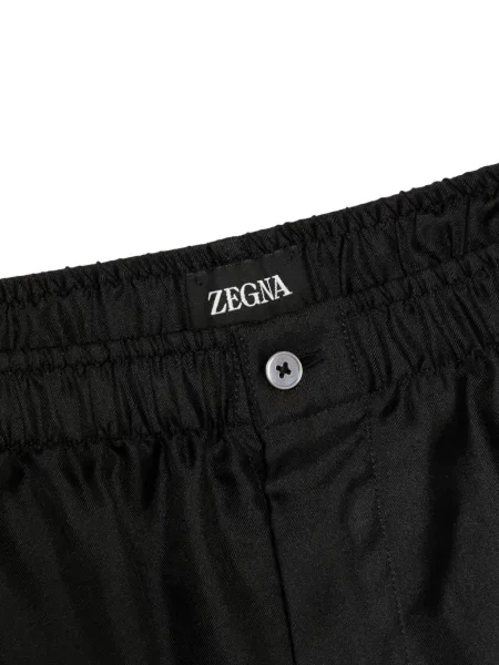 Pantaloni scurți Zegna de mătase negru