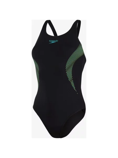 Strój kąpielowy Speedo Placement Muscleback Zielony Kobiety 28 czarny