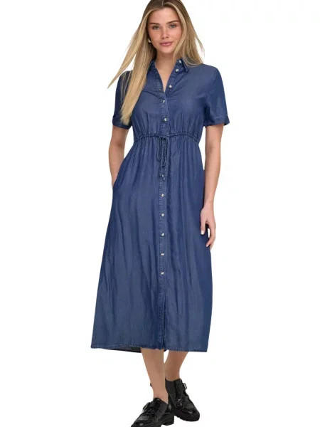 ONLY Rochie tip bluză ONLCHARIS denim albastru