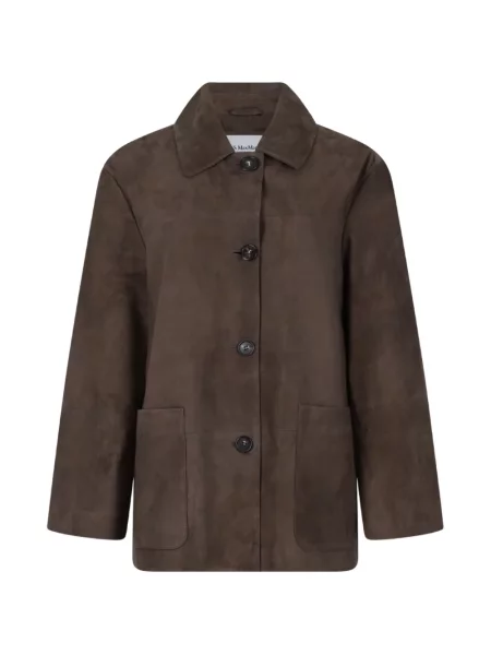 Geacă 's Max Mara din piele de căprioară maro