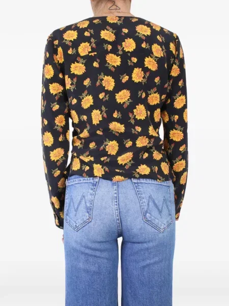 Top Veronica Beard cu model floral cu imagine negru