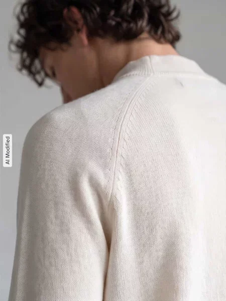 Sweter z dzianiny o kroju regular fit z mieszanki bawełny model ‘TITO’ Strellson biały