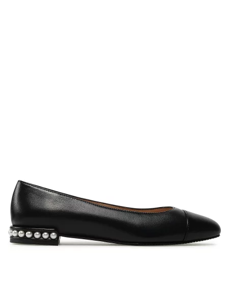 Балетки Stuart Weitzman с жемчугом без каблука черные