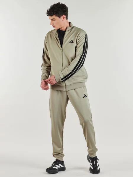 Trening Adidas cu dungi alergare din material terry maro