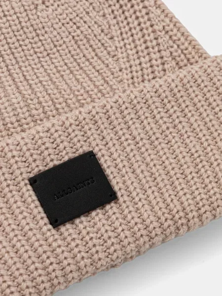 Шапка з додаванням вовни AllSaints бежевий
