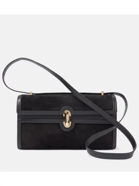 Geanta de piele Savette din piele de căprioară negru