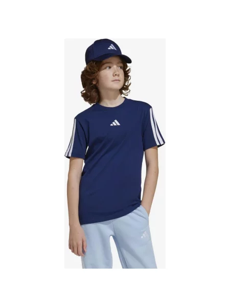Koszulka z krótkim rękawem junior adidas Essentials ciemnoniebieski biały