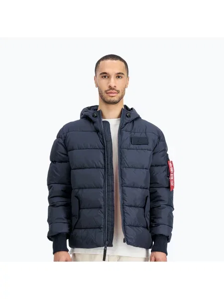 Geacă pentru bărbați Alpha Industries Hooded Puffer Faux Down rep.blue albastru