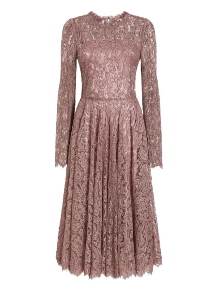 Rochie maxi Dolce & Gabbana din dantelă până la genunchi de costum roz