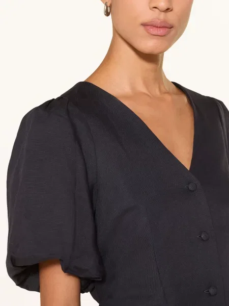 Phase Eight Bluzka Audrey Z Lnu Z Falbanami blau