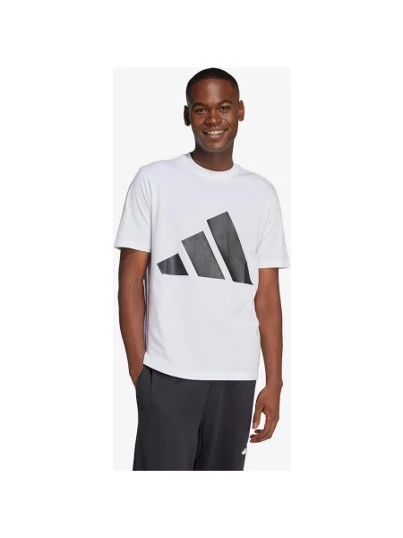 Koszulka adidas Essentials Logo duże krótki rękaw czarny XS biały