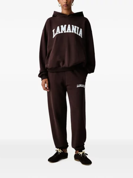 Pantaloni La Mania cu imagine alergare maro