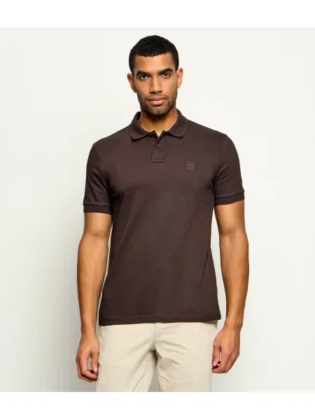 Tricou polo Boss Orange portocaliu