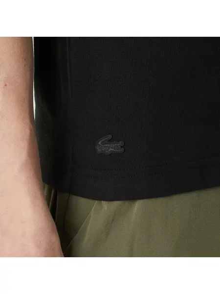 Lacoste Koszulka O Regularnym Kroju Z Nadrukiem Przy Dekolcie czarny