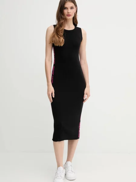 Dkny rochie midi mulată negru