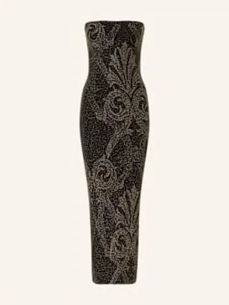 Wolford Sukienka Etui Metallic Jacquard Z Błyszczącą Przędzą gold czarna