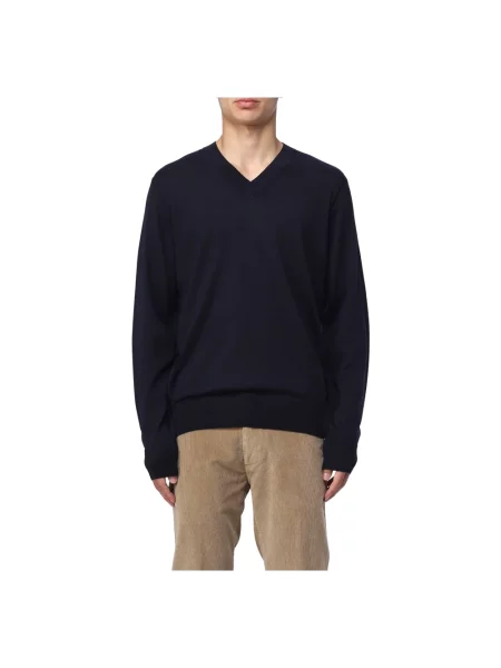 Dzianinowy sweter Paolo Pecora niebieski