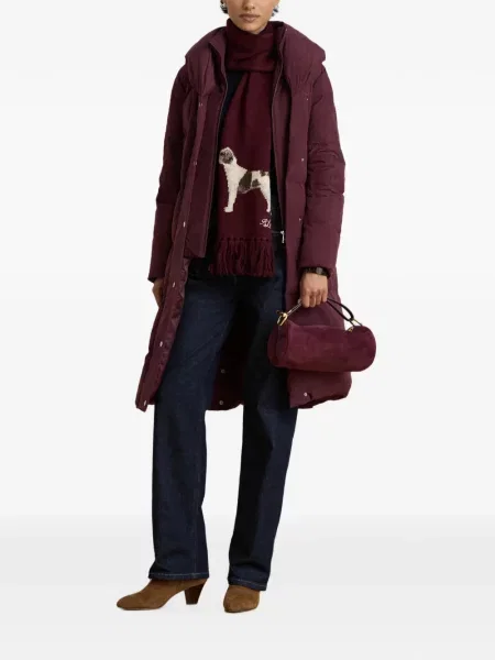 Με κολάρο καπιτονέ παλτό Lauren Ralph Lauren κόκκινο