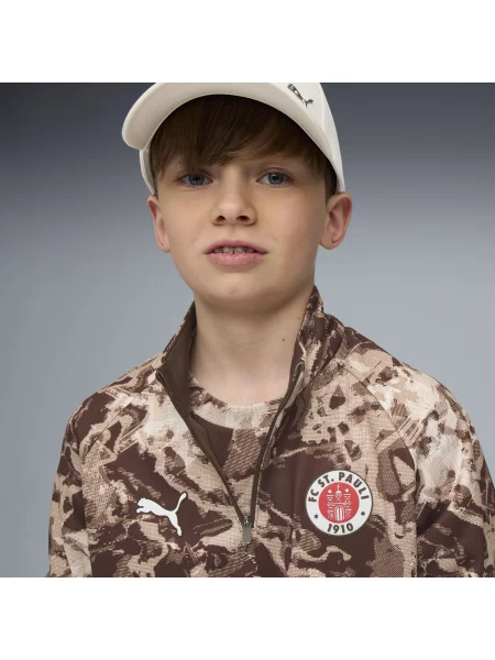 PUMA Młodzieżowa bluza przedmeczowa FC St. Pauli z zamkiem Odzież brązowy