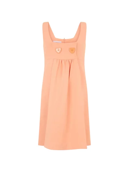 Rochie mini Moschino fără mâneci cu motiv cu inimi portocaliu