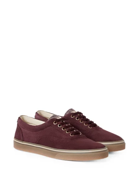 Sneakerși Brunello Cucinelli din piele de căprioară roșu