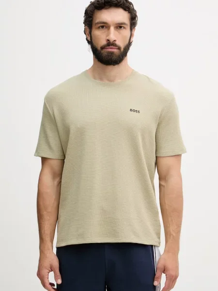 BOSS T-shirt lounge Waffle T-Shirt zielona