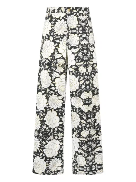 Blugi Roberto Cavalli cu model floral cu imagine negru