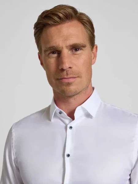 Koszula biznesowa o kroju Super Slim Fit z kołnierzykiem typu kent Jake*s biała