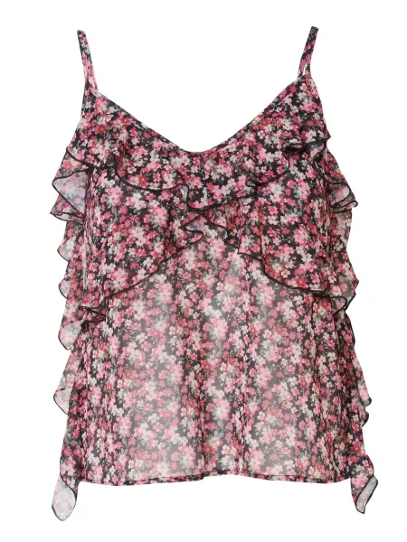 KOROSHI Bluză roz pitaya / roz zmeură / negru alb