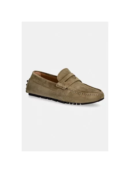 Półbuty Emporio Armani zamszowe zielone