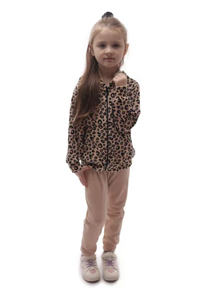 Велюровий Дитячий Спортивний костюм STREAM бежевий